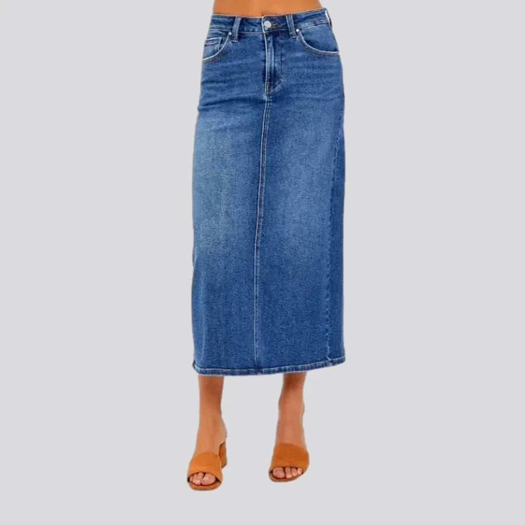 Affordable Online Boutiques Sanded 90s jean skirt
 for women