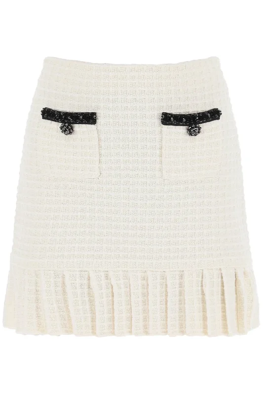 Affordable Women's Outfit Self Portrait Women's Knitted Mini Skirt With Sequins