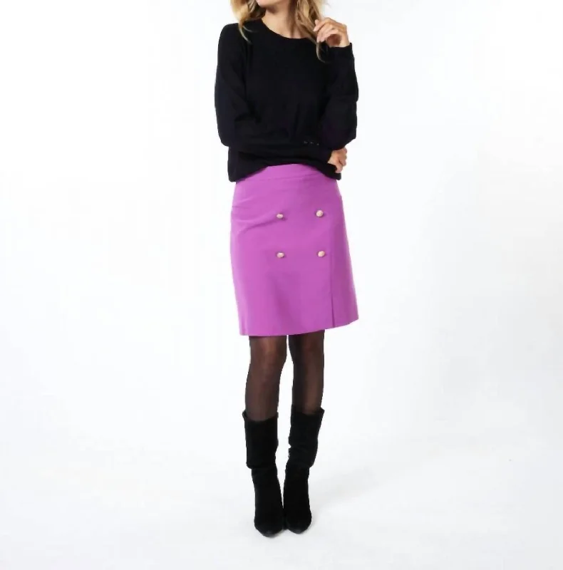 Women's Trendy Garments Button Detail Mini Skirt In Violet