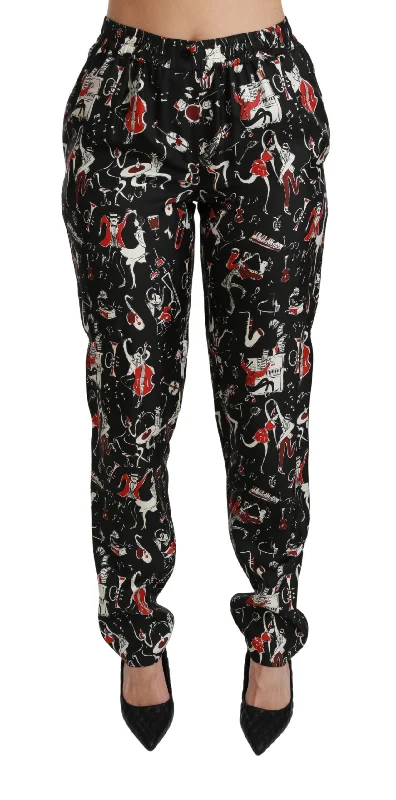 Online Boutiques Dolce & Gabbana Sleek Silk Slim-Fit Mid-Waist Women's Pants