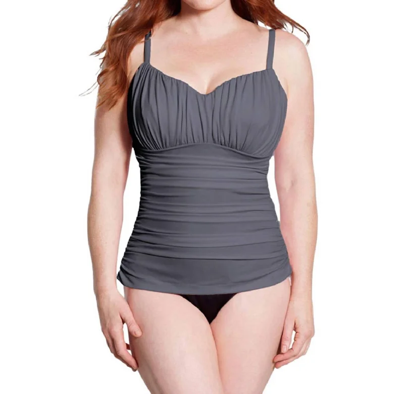 Affordable Online Boutiques Plus Size Rialto One Piece Swimsuit In Slate