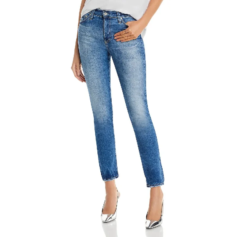 Women's Classic Attire Womens High Rise Medium Wash Straight Leg Jeans