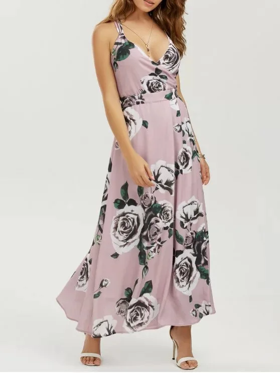 Women's Chic Outfit TastyHottie - Cute Floral Strappy Beach Maxi Dress