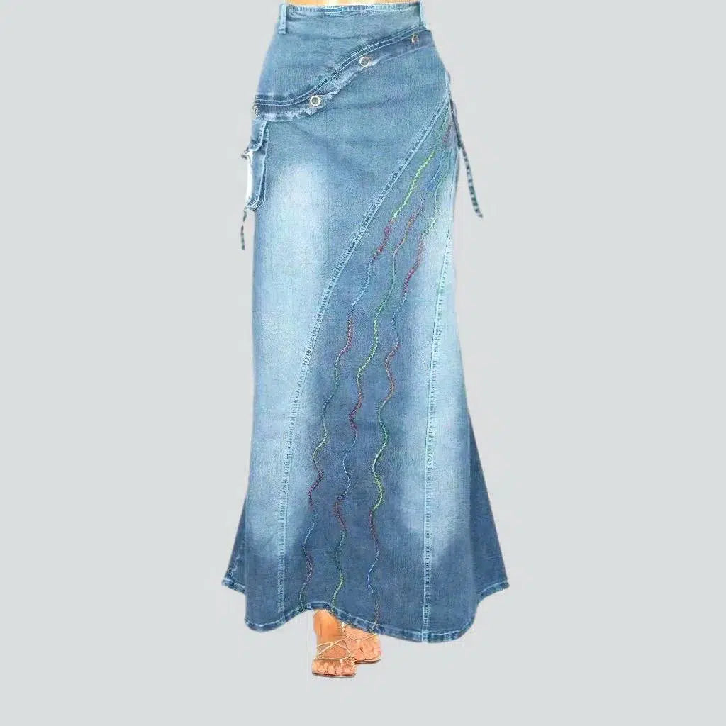 Women's Clothes For Outdoor Events Street high-waist women's jean skirt