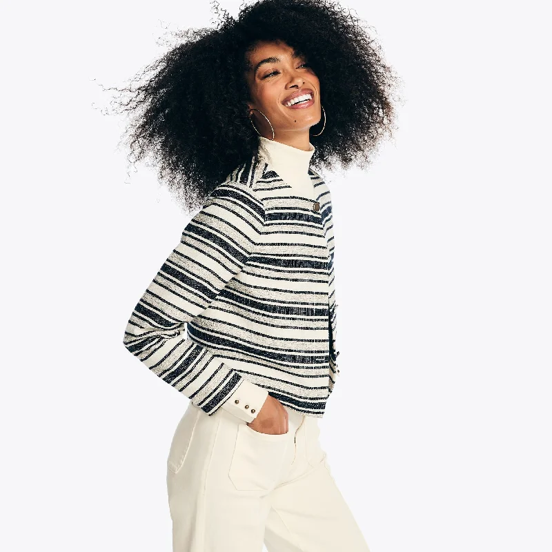 Women's Clothes And Apparel Sets Nautica Womens Striped Cropped Jacket