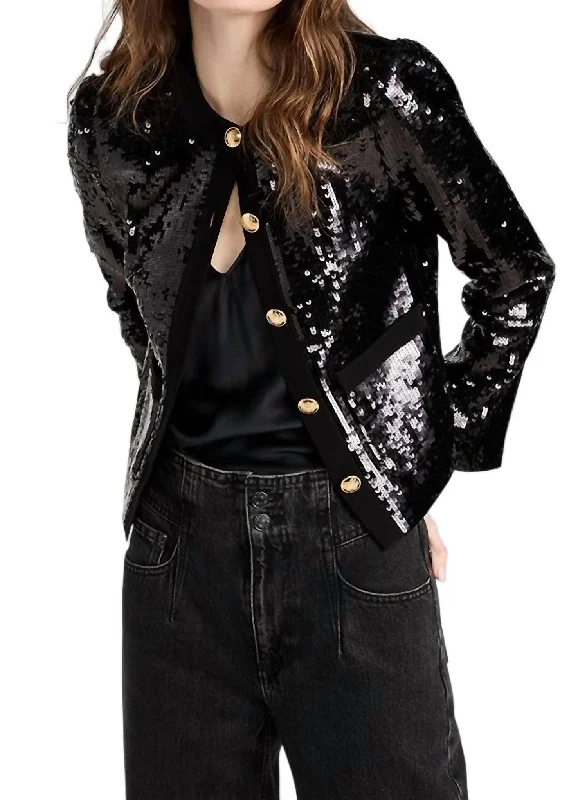 Affordable Women's Clothes Katherine Sequin Jacket In Black