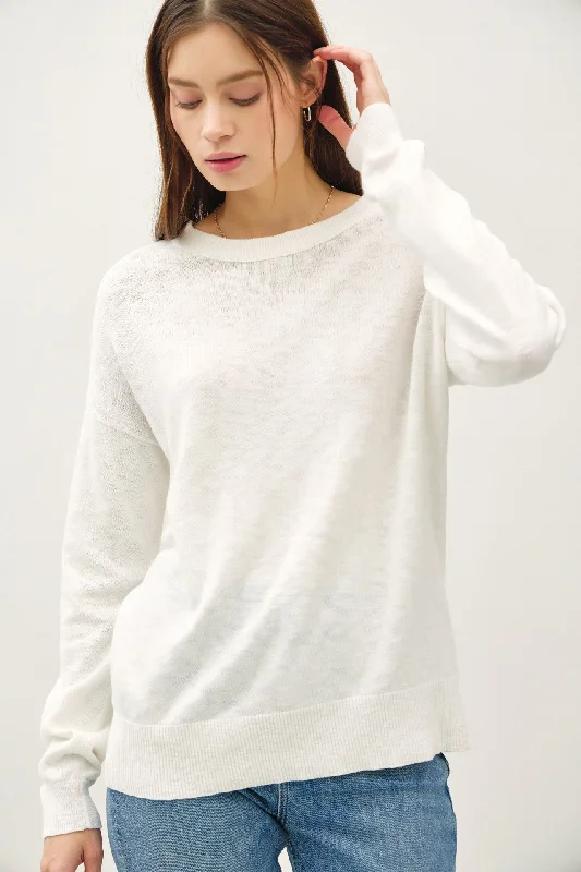 Outfits For Girls Ivory Oversized Slub Knit Sweater