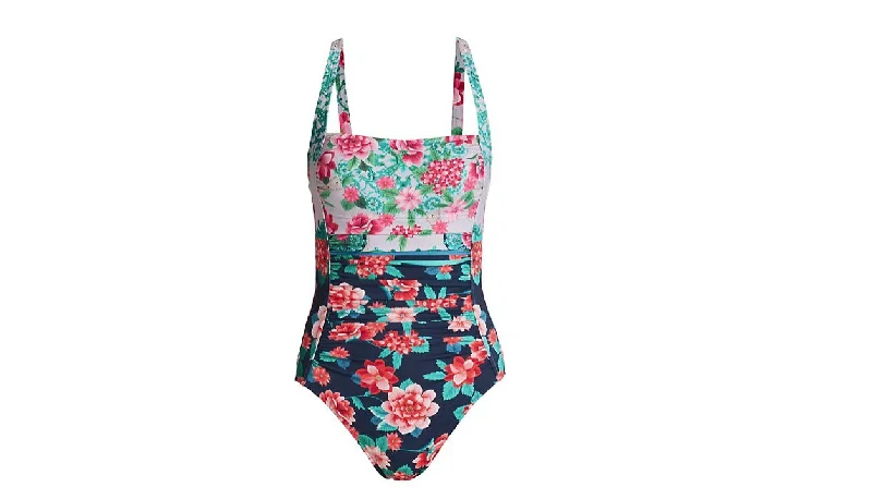 Women's Clothing For Special Occasions Johnny Was Japer Ruched One Piece Swimsuit Floral Print Swimsuit